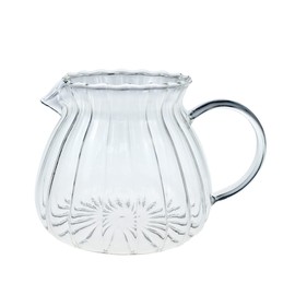 Gaolinci Creative Embossed Stripe Clear Glass Creamer Pitcher/Serving Pitcher/Sauce Pitcher/Milk Coffee Creamer Jug for Kitchen