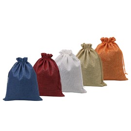 SumDirect 20Pcs 20x25Cm Mixed Color Linen Burlap Bag, Mini lightweight Gift Bags Breathable Pouches with Drawstring Packing Storage Jute Sacks for Wedding, Party, Birthday, DIY Craft