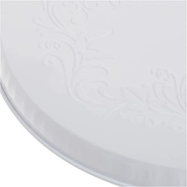 Range Kleen 5057 Set of 4 Round Ivy Embossed White Burner Kovers with 2 8.5 Inch and 2 10.5 Inch