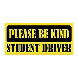 Be Kind Student Driver Bumper Magnet by DCM Solutions (Yellow, 9.25" W x 4.25" H)