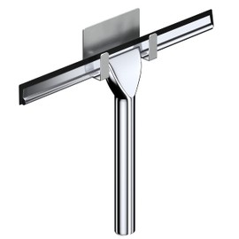 WEISSENSTEIN Shower Squeegee No Drilling – Squeegee Shower with Hook for Holder – Rubber Lip 25 cm – Chrome