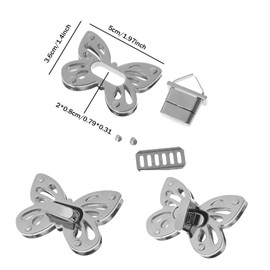 LARATH 4 Pieces Butterfly Shaped Clasp Turn Lock Metal Purse Twist Lock Closure Exquisite Practical Bag Buckles for DIY Craft Handbag Shoulder Bag Making Accessories, Mixed Color