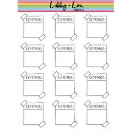 Remember Doodle Planner Sticker | Libby and Lou Sticker Co