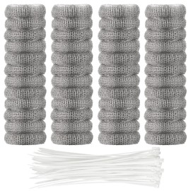 48 Pieces Lint Traps Washing Machine Stainless Steel Lint Snare Traps Laundry Mesh Washer Hose Filter with 48 Pcs Cable Tie