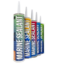 Marine Sealant and Adhesive, Waterproof Marine Grade Caulk, High Temp Water Sealant for Boat, Auto, RV, Without Silicone - 1 Tube, Black, 10 oz