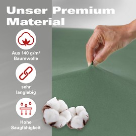 BaSaTex Double Pack Organic Jersey Children's Fitted Sheets 100% GOTS Certified Cotton - Fitted Sheet for Children's and Baby Beds 60 x 120 - 70 x 140 cm - Colour: Sage