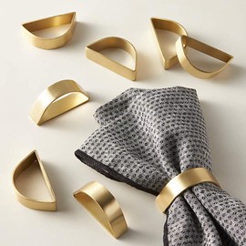Cuff Brushed Gold Napkin Rings Set of 80, Modernist Napkin Ring Holder for Wedding, Banquet, Metallic Adornment for Table Settings, Glossy Serviette Buckles Decor