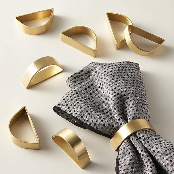 Cuff Brushed Gold Napkin Rings Set of 80, Modernist Napkin
