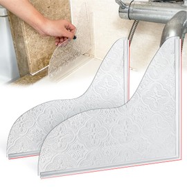 Honitra Bathtub Shower Splash Guard, 2Pcs Classic Style Shower Water Guard Blocker, Self-Adhesive Tub Splash Guard for Bathtub, Easily Removable & Install Shower Water Splash Guard for Bathtub