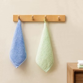 HBselect Baby Wash Cloths Soft Hand Towels Wash Cloths 5 Colours with 2 Pieces Each Made of High-Quality Bamboo Fibre with Hanging Rope for Sensitive Skin 25 x 25 cm Pack of 10