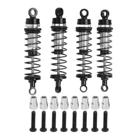 Front Rear Shock Absorbers Aluminum Alloy Front Rear Shock Damper for Traxxas Latrax Teton 1/18 RC Car Black