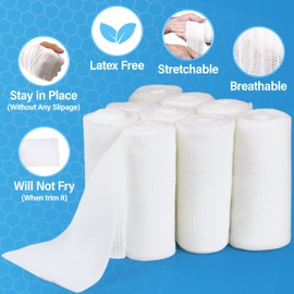 Gauze Rolls –36 Rolls- Premium First Aid Supplies for Safe Adventuring–Flexible, Stretchable, Breathable Gauze Bandage Rolls – 3” x 4.1 Yards Bandage Wrap for Wound Dressing