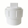4-Inch PVC Sewer Cleanout Cap Adapter Fitting, White, with Coupling