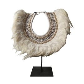 Sculpture of Papua shell and crochet with stand included