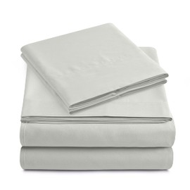 Yamel Home - King Size Bed Sheet Set - Luxurious Feeling - 2000 - Breathable & Cooling Sheets- Deep Pockets fit up to 16'' - Wrinkle Free - Supreme Collection - Silver, King Size