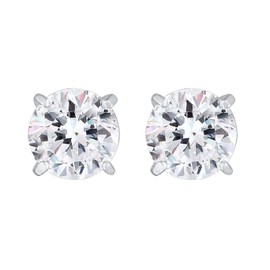 Kuzzoi 0306152222 Men's Stud Earrings Round (6 mm) with Sparkling Crystal Made of 925 Sterling Silver, High-Quality Stud Earrings for Men, Sterling Silver, Crystal
