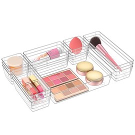 Drawer Organiser Set, 4 Sizes, Drawer Organiser for Makeup, Office, Bathroom & Kitchen, Practical Organiser System for Drawers, Pack of 16