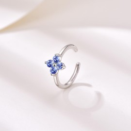 Free bird Ear Cuff, Women's, Quatrefoil Clover, Good Luck Flower Language, Hypoallergenic, 925 Silver, Zirconia, Pink Gold, Non-Hole Earrings, Women's, Cute, Everyday Use, Date