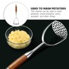 DOITOOL Heavy Duty Stainless Steel Potato Masher with Wooden Handle,