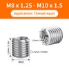 10Pcs Threaded Insert M8 X 1.25 Female and M10 X