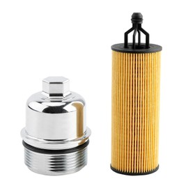 Aluminum Oil Filter Housing Cap & Oil Filter Assembly, Compatible With 2014-2023 Jeep, Ram, Dodge, Chrysler 3.6L V6 Engines, Replace OE# 917-190, 68191350AA (W/O Spring Mechanism & Pressure Valve)