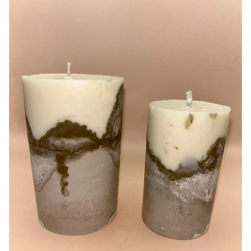 firebox Stone Pillar Candles - Stone Beeswax & Soy |