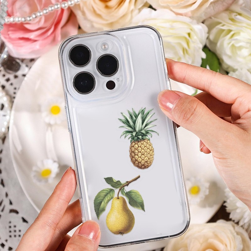 Transparent Fruit Stickers - 50PCS Realistic Fruit Stickers Pack for