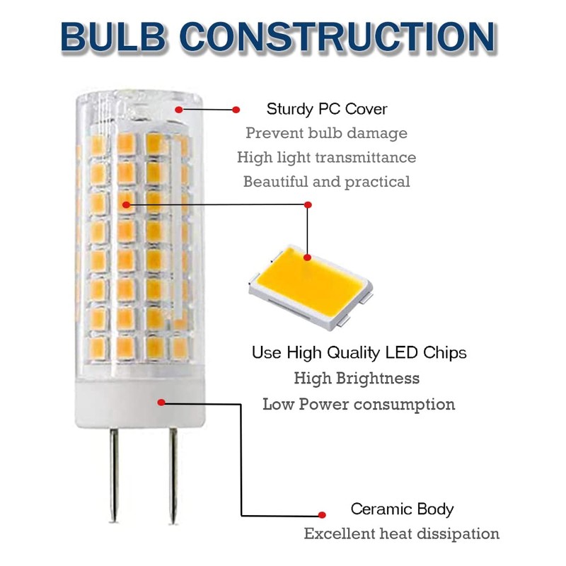 PIPIZHU G8 Led Bulbs 7W, AC120V G8 Bi-pin Base Bulb,