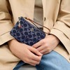 Coach NWT Limited Coach CZ452 Signature Denim Corner Zip Wristlet