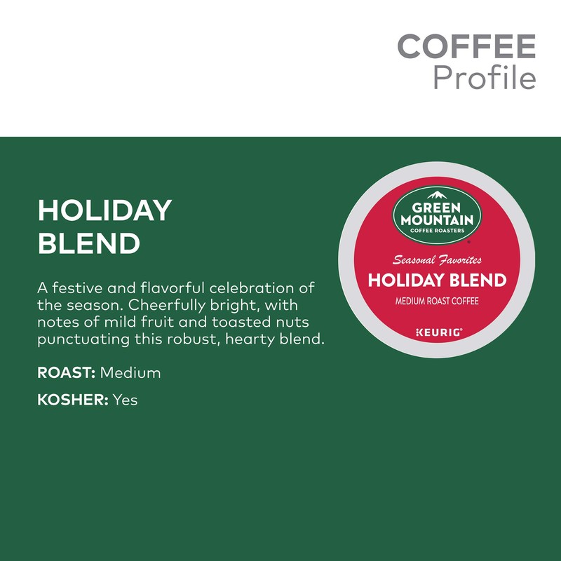 Green Mountain Coffee Roasters Holiday Blend, Keurig Single Serve K-Cup
