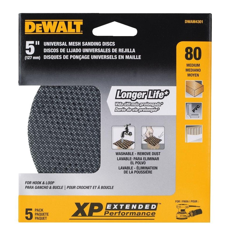 DEWALT DWAM4301 80 Grit Mesh Random Orbit Disks (5 Sheets),