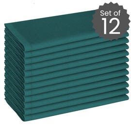 Cotton Clinic Paquete de 12 Servilletas de Tela, Servilletas de Algodón, Suave y Cómoda, Calidad de Hotel Duradera, para Boda, Eventos y Uso Doméstico Regular 44 x 44 cm Verde