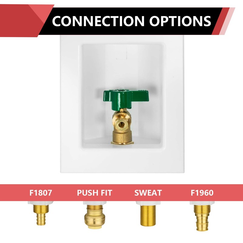 EFIELD Pex Pre-assembled Ice Maker Outlet Box, 1/2-Inch Pex F1807