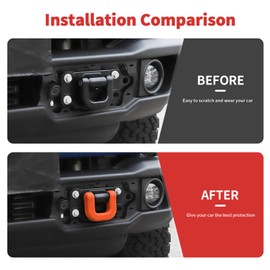 SQQP Bumper Tow Hook Covers Compatible with Ford Bronco 2021-2024+Exterior Accessories(Orange)