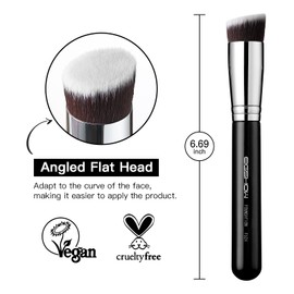 Flat Top Kabuki Foundation Brush, EIGSHOW Premium Makeup Brush for Liquid, Cream, and Powder - Blending, Buffing, Stippling, Flawless Application (F624)