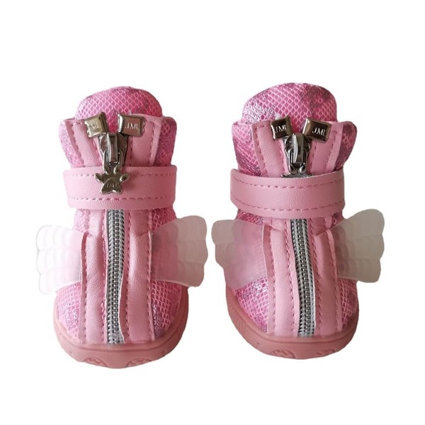 Hdwk&Hped Small Dog Boots, Breathable Mesh Summer Dog Shoes Pink