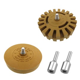 DAJASD Pack of 2 Foil Erasers, Diameter 100 mm and Diameter 88 mm Eraser, Foil Eraser, Cordless Screwdriver, Foil Eraser with Adapter, Eraser Rubber Sticker Remover of Films and Stickers for or Car