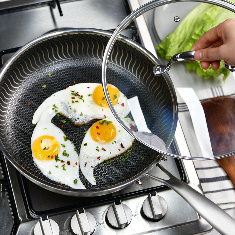 12 IN Glass Lid with Stainless Steel Handle for Frying