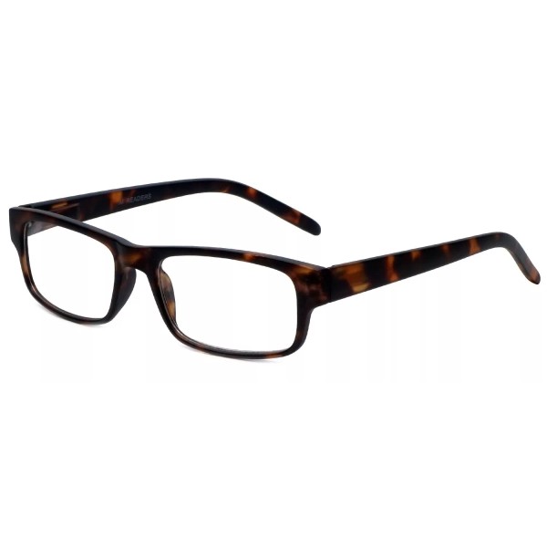 M Readers 100 Rectangle Reading Glasses +1.00 Matte Tortoise Men