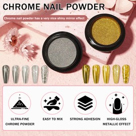 LZXLUKGIR Solid Builder Gel for Nails,Clear and White 3D Molding Sculpting Gel for Nail Art with Silver Gold Chrome Nail Powder,Non-Sticky gel de construcción para uñas Manicure DIY at Home