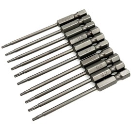 XMHF 10Pcs 75mm/3inch Long 1/4 Inch Hex Shank T7 Torx Head Magnetic Screwdriver Bits Security Tamper Proof Star 6 Point Screw Driver Set