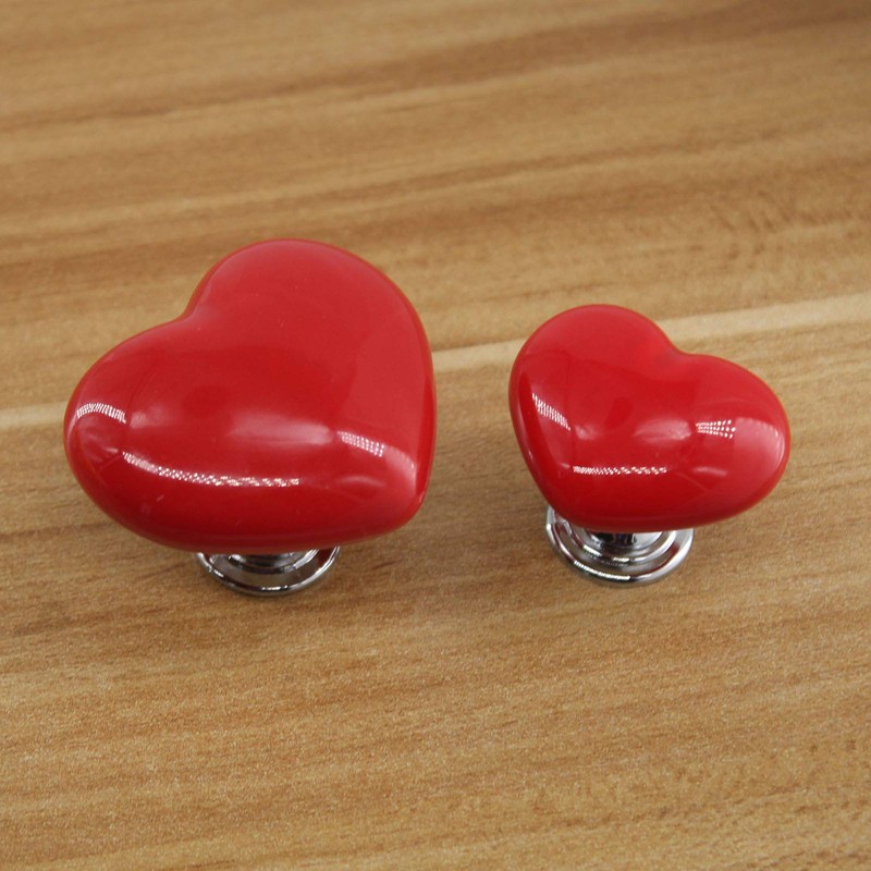 Zerniple Red Ceramic Handle Pull Door knobs Cabinet Handles for