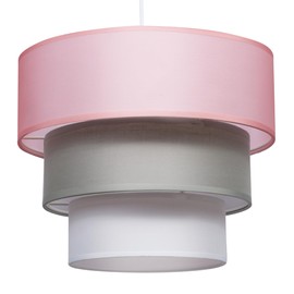 GIGGI 3-Tier Fabric Lamp Shade, 30cm Easy-Fit Ceiling Light Shade, Non-Electrical Pendant Lampshades for Ceiling Lights, Lamp Shades for Table Lamps, Floor Lamps, Living Room, Bedroom (Pink Elegance)