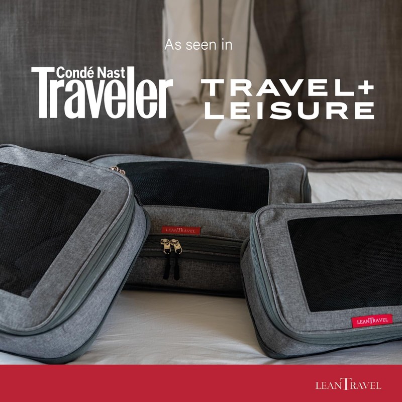 LeanTravel Premium Compression Packing Cubes for Travel - Suitcase Organizer