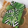 Walmsco Tablecloth Green Leaves Tropical Geometric Patterns Decor For Dining