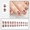 Fall Maple Leaf Press on Nails Short Cute Pine cone