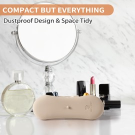 coclothy Travel Makeup Brush Holder, Anti-fall Out Silicone Portable Cosmetic Face Brushes Holder, Soft Travel Cosmetic Bag for Travel, Travel Makeup Brush Case