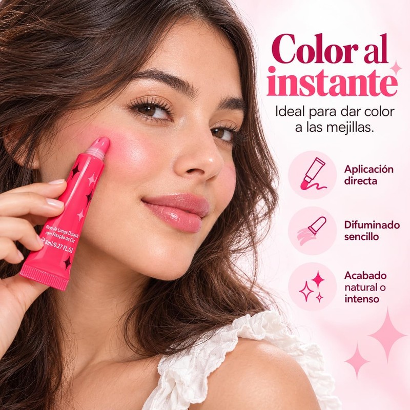 Rubor Líquido Blush Cremoso Para Mejillas Larga Duración 8ml
