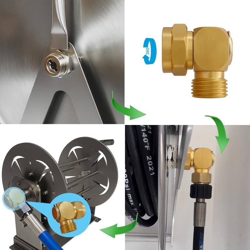 XNTONG 90° Hose Elbow Adapter, Brass 3/4" Garden Hose Connector