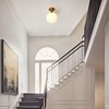 Pathson Vintage Flush Mounted Ceiling Light with Milk White Glass,